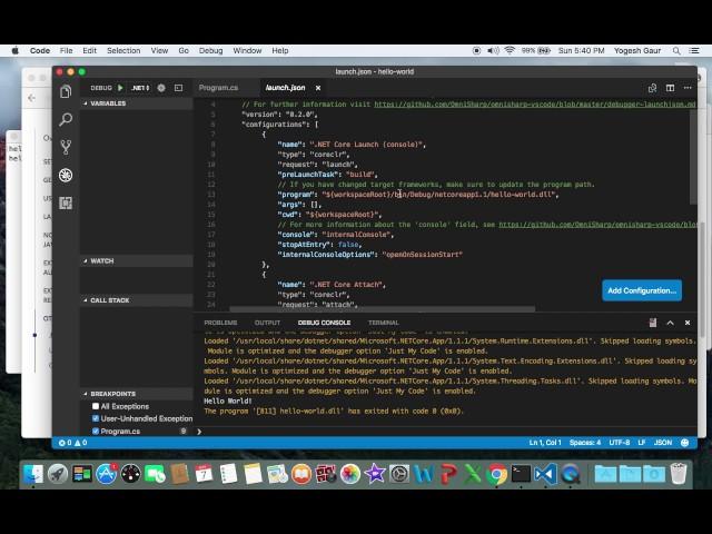 c# on mac with visual studio code and .net core in 3 min