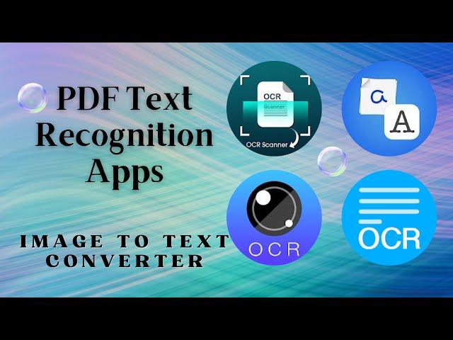 PDF Text Recognition Apps | Optical Character Recognition Apps