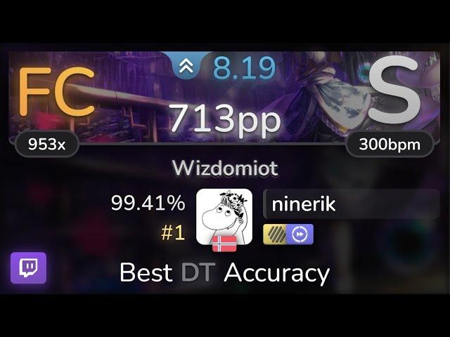  ninerik | LeaF - Wizdomiot [Another] +HDDT 99.41% (#1 713pp FC) - osu!