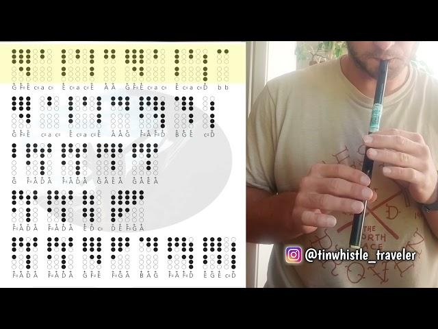 Soldier's Joy on Tin Whistle D with Tabs Tutorial