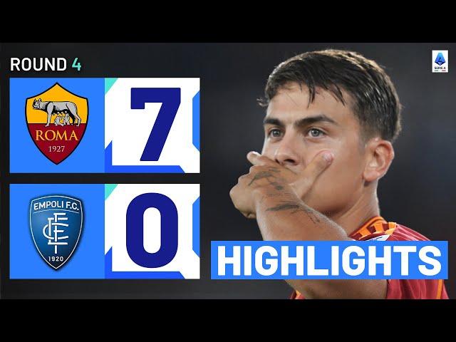 Roma-Empoli 7-0 | Giallorossi cruise to massive win: Goals & Highlights | Serie A 2023/24