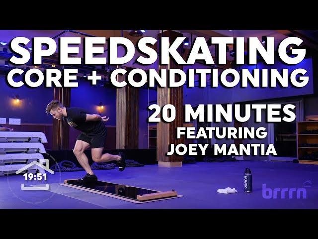 20 Minute Speedskating Core + Conditioning Slide Board Workout | Feat. Olympian Joey Mantia ️ 