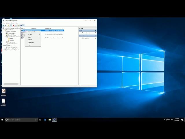 How to set local administrator password in Windows 10