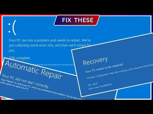 Fix Windows Won't Boot | UEFI Partition | Your PC needs to be repaired | Your PC ran into a problem