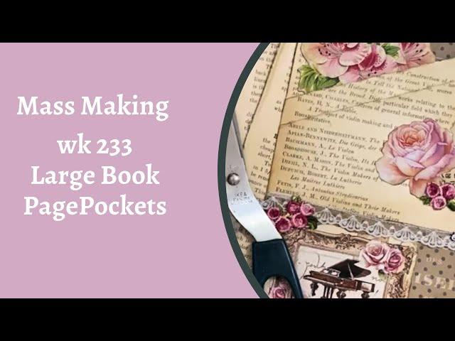 Mass 233 Large Book page Pockets - TUTORIAL