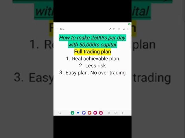 How to make 2500rs PER DAY with 50000rs capital: FULL INTRADAY TRADING PLAN