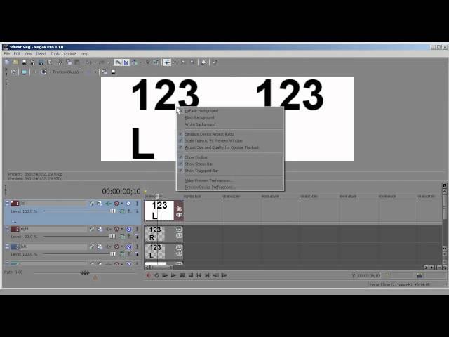 Sony Vegas Pro 10 - 3D Basics