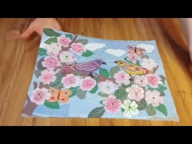 Текстильная пицца. Картина из лоскутов
