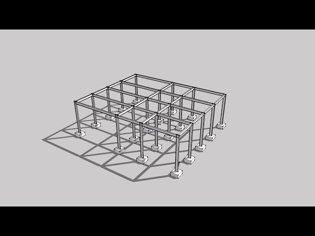 STEEL FRAME STRUCTURE SKETCHUP