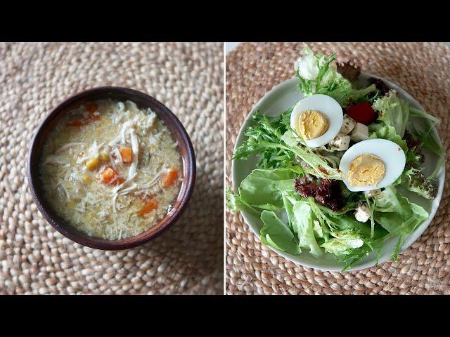 Mealprep with Marion: Slowcooker Chicken Corn Soup & Simple Salad  