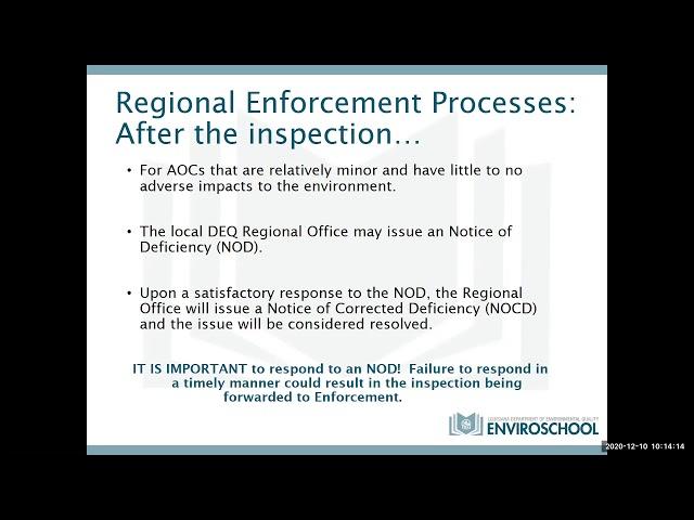LDEQ Enviroschool Webinar – Understanding LDEQ’s Enforcement Process