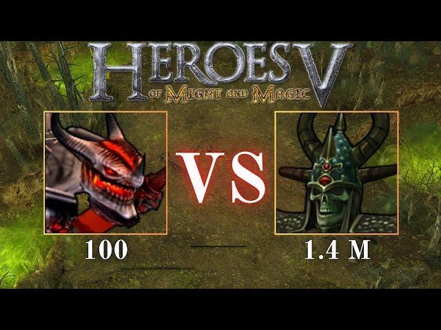 Heroes 5 - Overpowering a MILLION Arch Lich with 100 Pit Spawns (No Deaths)