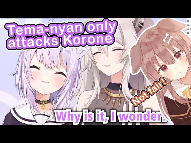 Tema-nyan Hates Korone【Hololive | Nekomata Okayu x Shishiro Botan】