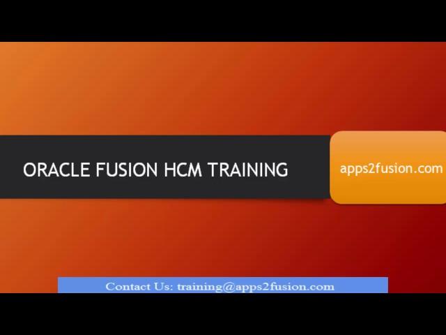 Oracle Fusion HCM Cloud Training Course