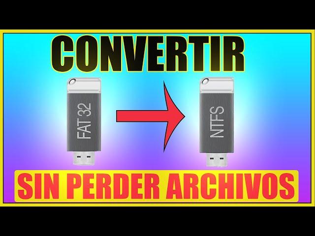 Cambiar formato FAT32 a NTFS sin perder Datos y sin Formatear USB | Pasar Archivos Grandes a USB