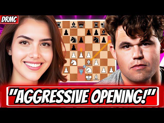 Alexandra Botez SHOCKS Magnus Carlsen w/ AGGRESSIVE Chess Opening! (Alexandra Botez ATTACKS Magnus!)