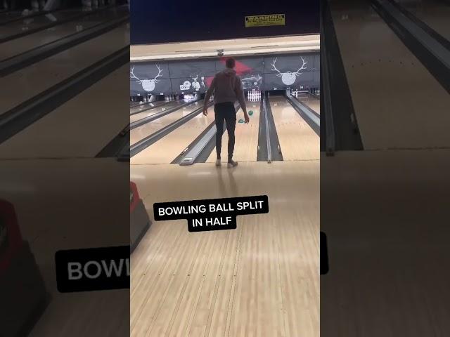 His bowling ball split in half and he still hit a strike | #shorts