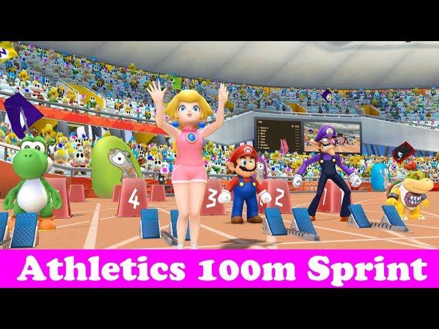 Mario & Sonic At The London 2012 Olympic Games Athletics - 100m Sprint (All Characters)