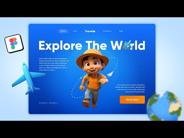 ️ Figma UI Design Tutorial For Beginners | HERO SECTION UI Design in Figma  (Easy)
