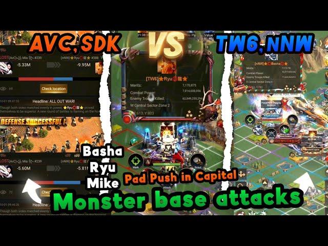  TW6, nNW Vs AVC, SDK  Monster base Attacks ⭐ Who will win Capital ?  ::: Last Shelter Survival