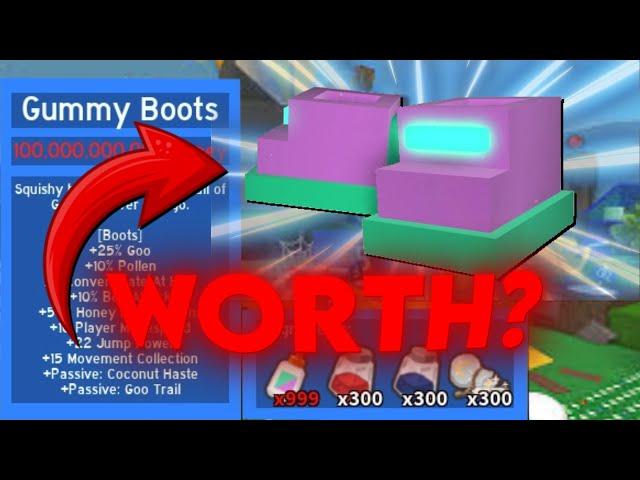 BUYING GUMMY BOOTS | WORTH? | Roblox Bee Swarm Simulator