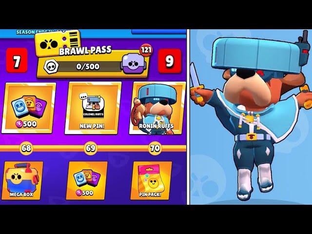 UNLOCKING the Whole BRAWL PASS and I Get COLONEL RUFFS & More! Brawl Stars