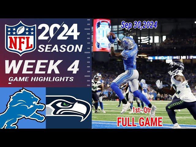 Seattle Seahawks vs Detroit Lions | FULL Game Highlights WEEK 4 | Sep 30, 2024 | NFL Today