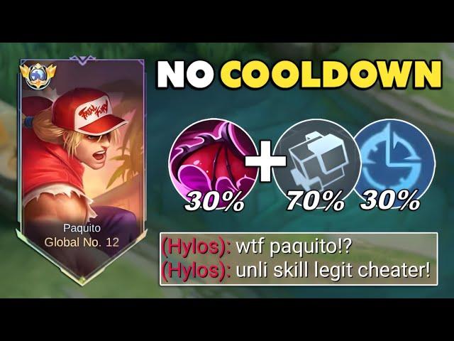 100% CD REDUCTION BUILD IS BROKENNN - NO COOLDOWN PAQUITO HACK - MLBB