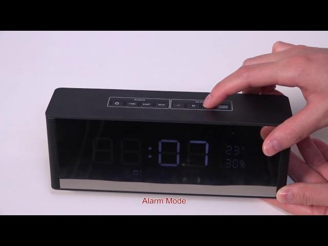 Bluetooth 3.0 Speaker with Alarm Clock FM Radio 3.5mm AUX Input