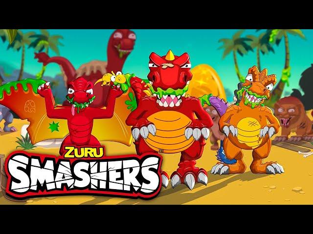 FULL Episodes + More Kids Cartoons! | SMASHERS  World | Dinosaur  Animated Stories