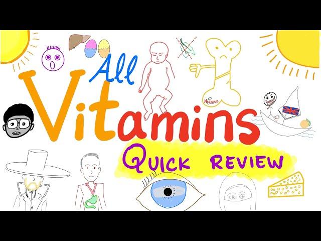 13 Vitamins in 26 Minutes - All Vitamins - Quick Review - Diet & Nutrition - Biochemistry