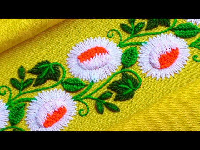 Neat and clean hand embroidery designs by Miss Anjiara Begum