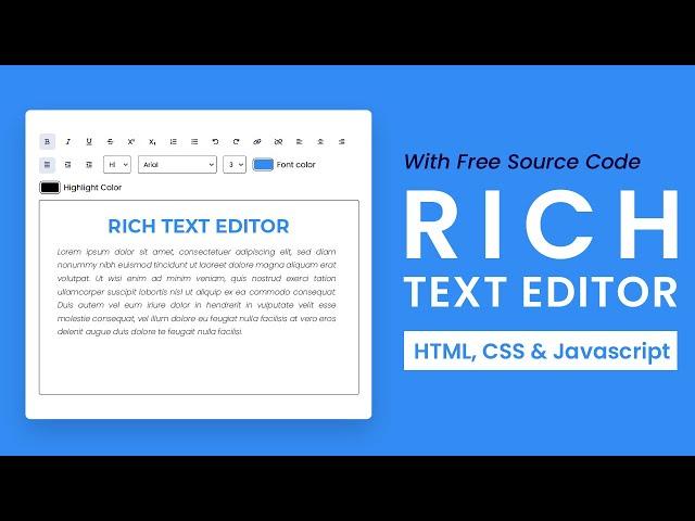 Rich Text Editor With Javascript | Step By Step Javascript Project