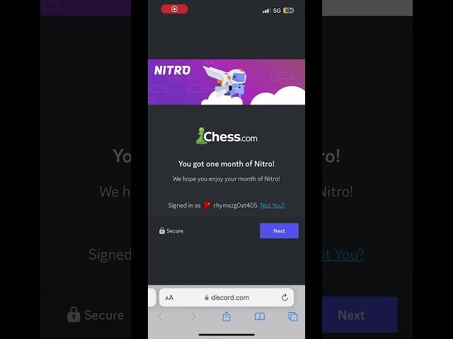 I got the free discord nitro from chess.com #chess #discord ￼