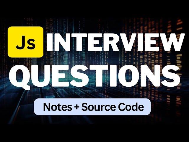 JavaScript Most Important Interview Questions & Answer's With Notes || For Fresher's to Experienced