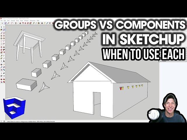 GROUPS VS COMPONENTS in SketchUp - When to Use Each!