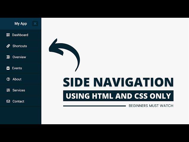 Create A Sidebar Menu using HTML & CSS | Sidebar Menu in HTML & CSS