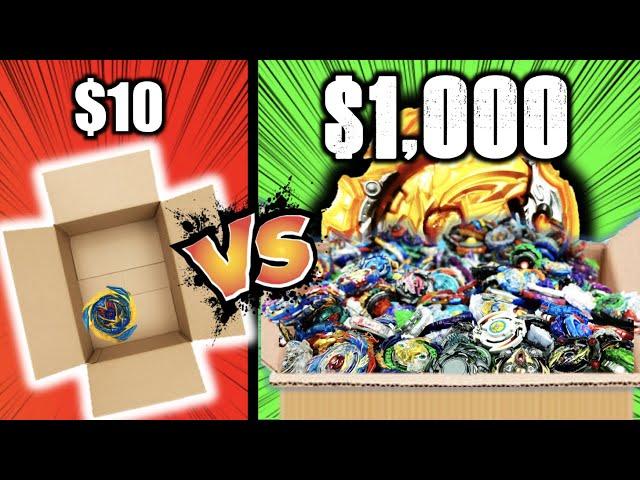 $10 Beyblade Mystery Box VS $1000 Beyblade Mystery Box!!