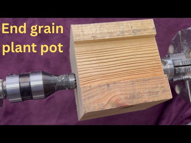 Woodturning an end grain plant pot using pine and made with Carbide Chisels.  #carbide chisels