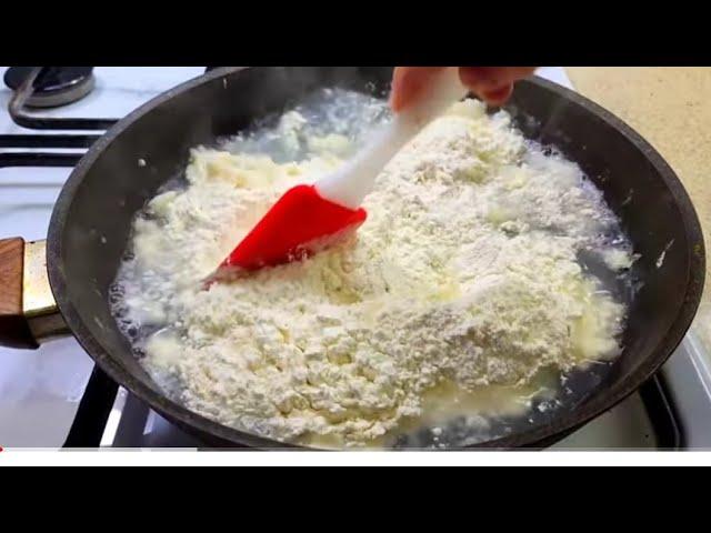 Pour the FLOUR into a boiling pan with water and it will instantly become a delicacy