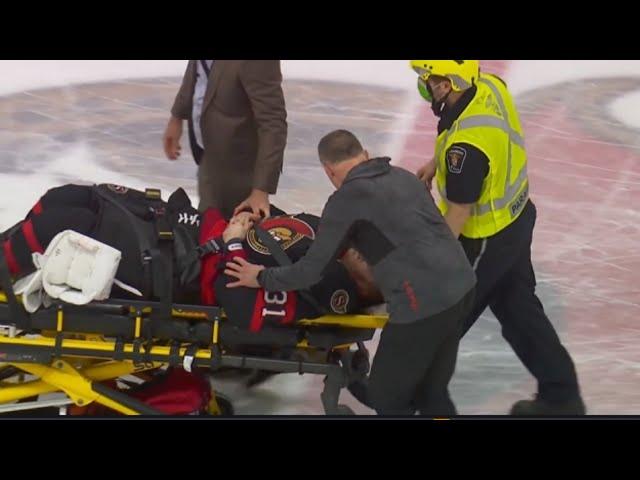 Anton Forsberg Leaves Game On Stretcher After Injury #Request