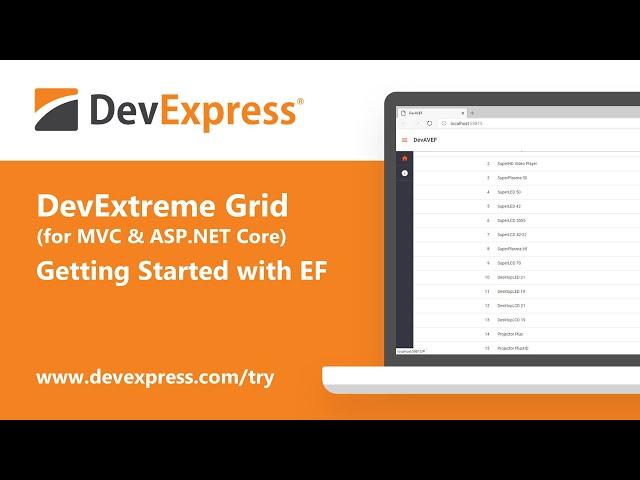 DevExtreme Grid for ASP.NET Core: Getting Started Entity Framework