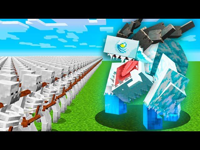 1000 MUTANT SKELETONS vs OP BOSSES (Minecraft Mob Battle)