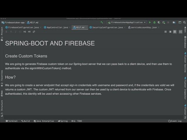 Spring boot service to Create Firebase Custom Token