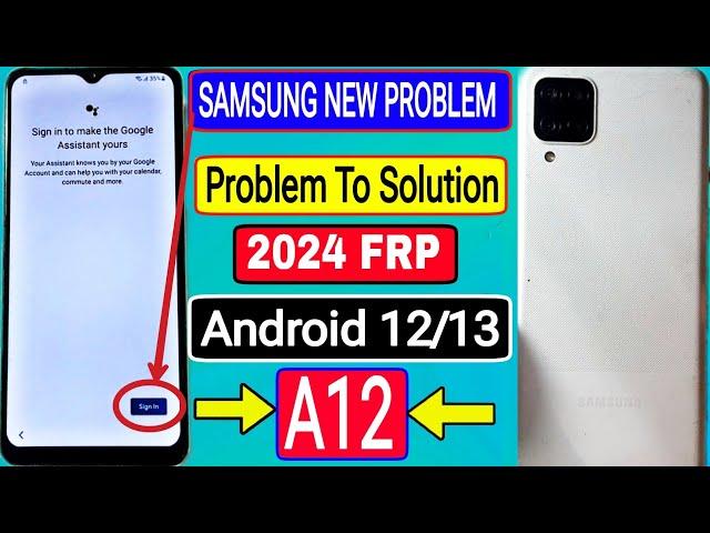 Samsung A12(A127F) FRP Bypass | A12 Frp Android 12/13 Google Account Remove New Trick 2024