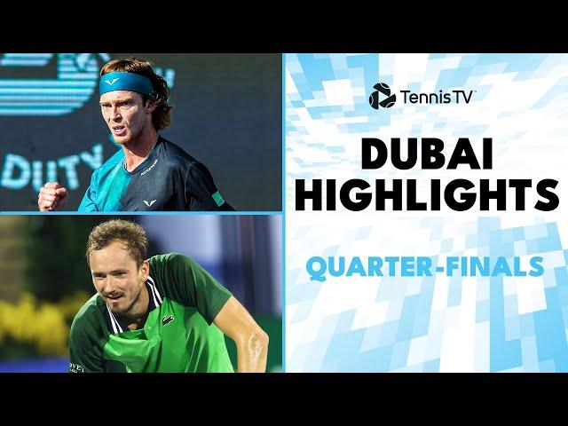 Medvedev vs Davidovich Fokina; Rublev, Hurkacz & Humbert Play | Dubai 2024 Quarter-Final Highlights