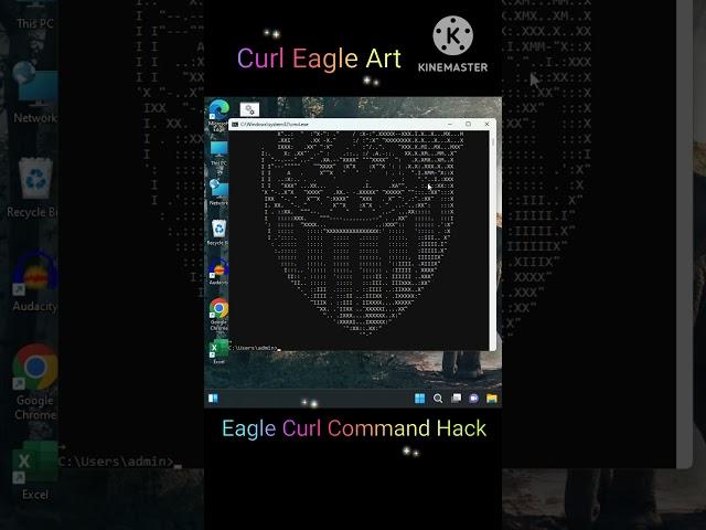 Eagle Art Hack with Curl Command!  #cmdtricks #shorts