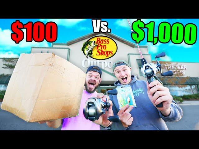 $100 vs $1,000 Budget Fishing Challenge (Bass Pro Shops!)