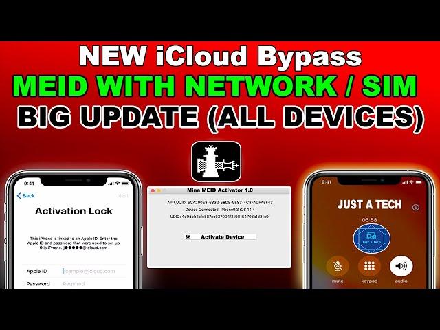 NEW Mina iCloud Bypass MEID With Network/SIM (Big Update) | Meid iCloud Bypass with signal/Calls fix