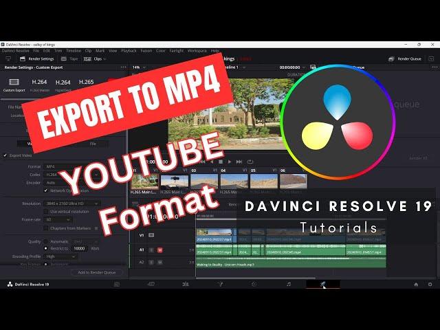 How to Export DaVinci Resolve to Low File Size mp4 for Youtube Video? #davinciresolve